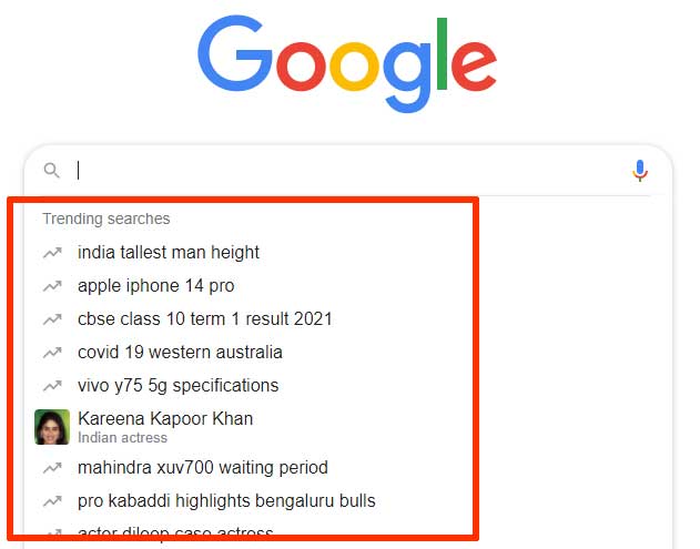 Trending Searches Windows