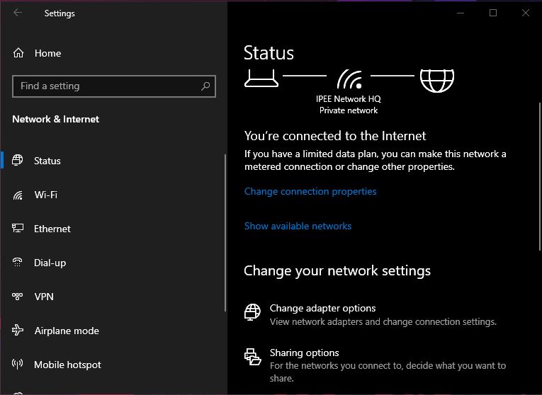 change adapter options