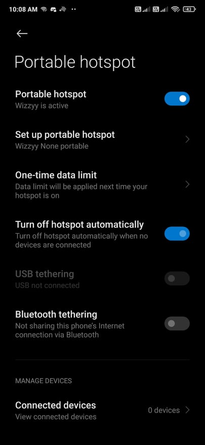 Setup Mobile Hotspot