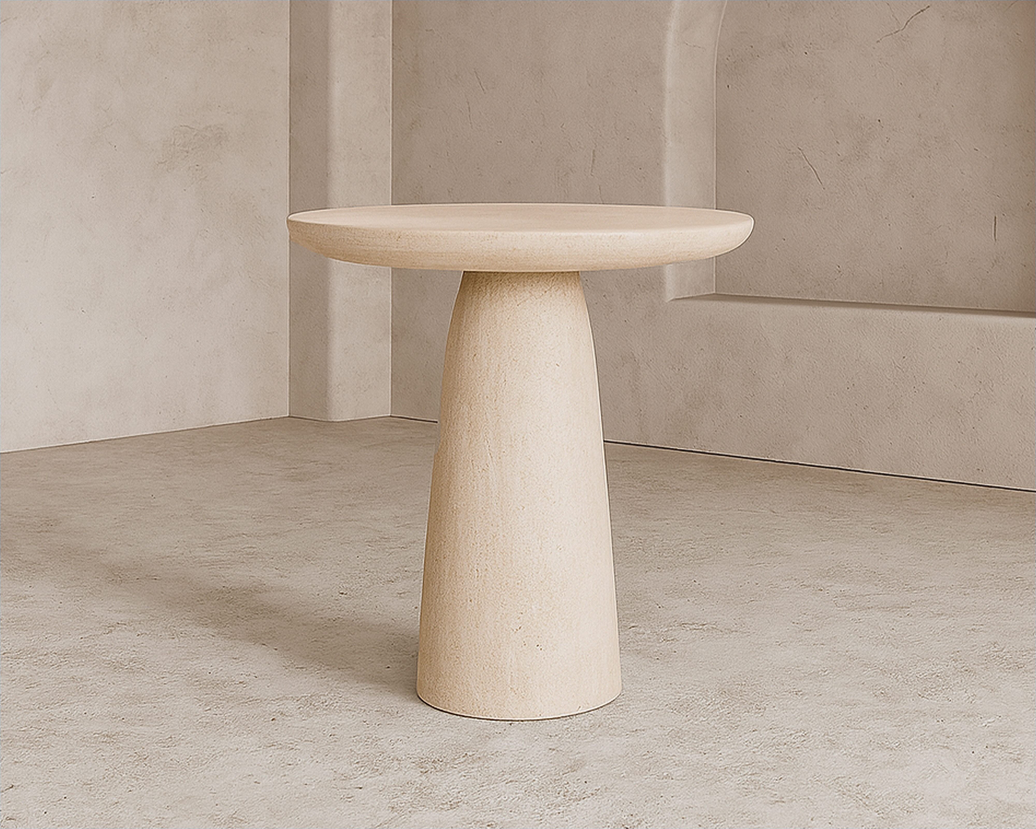 Porter Side Table  - Ivory Stucco