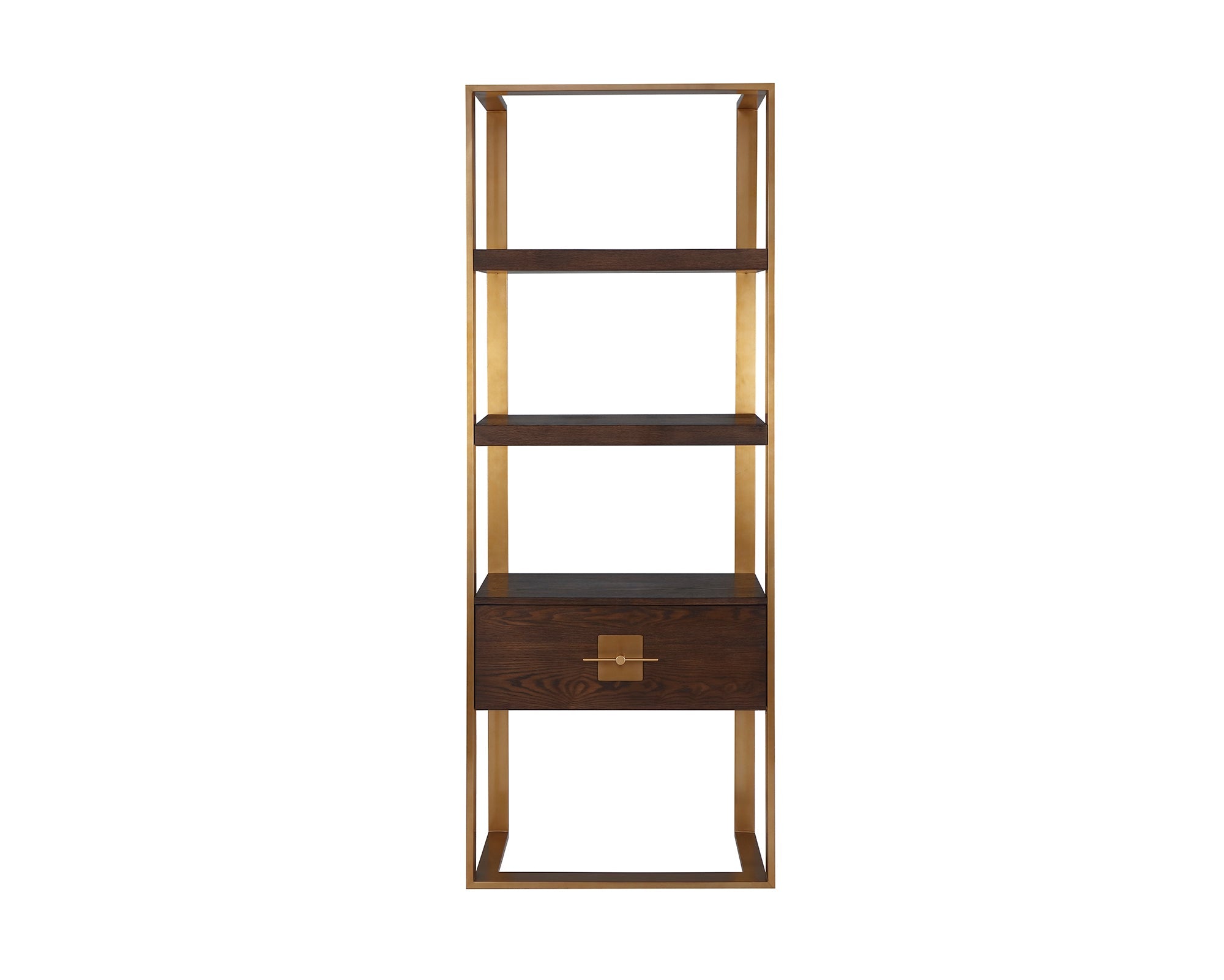 Ophir Shelving  - Dark Brown Ash/Dark Brass