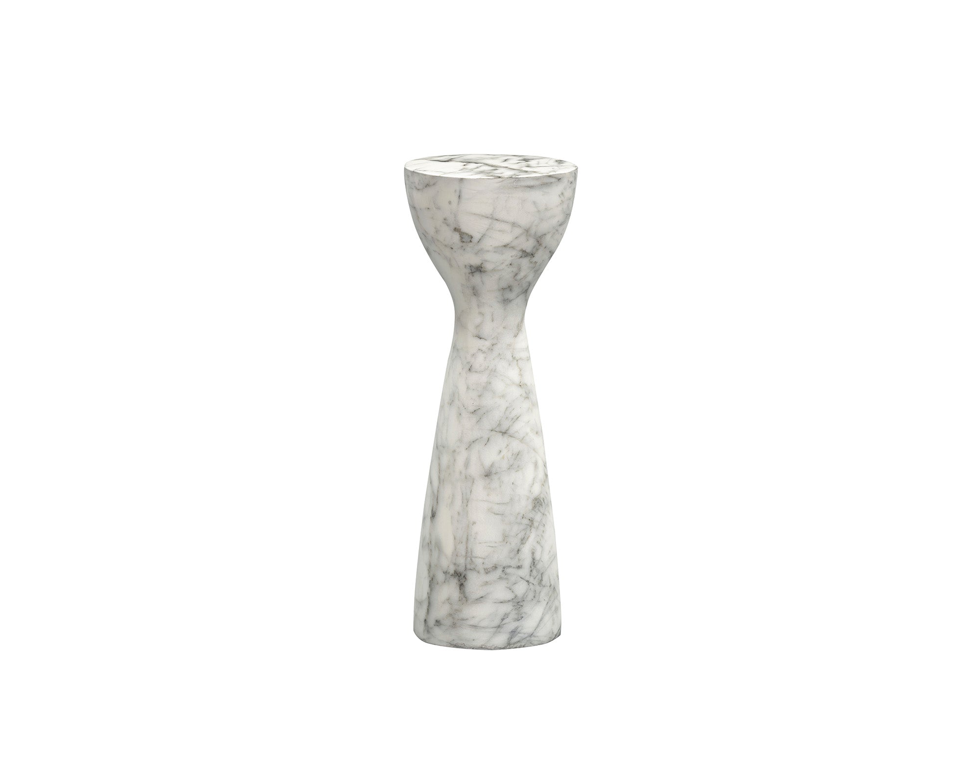 Akali Side Table Small - Carrara White Marble